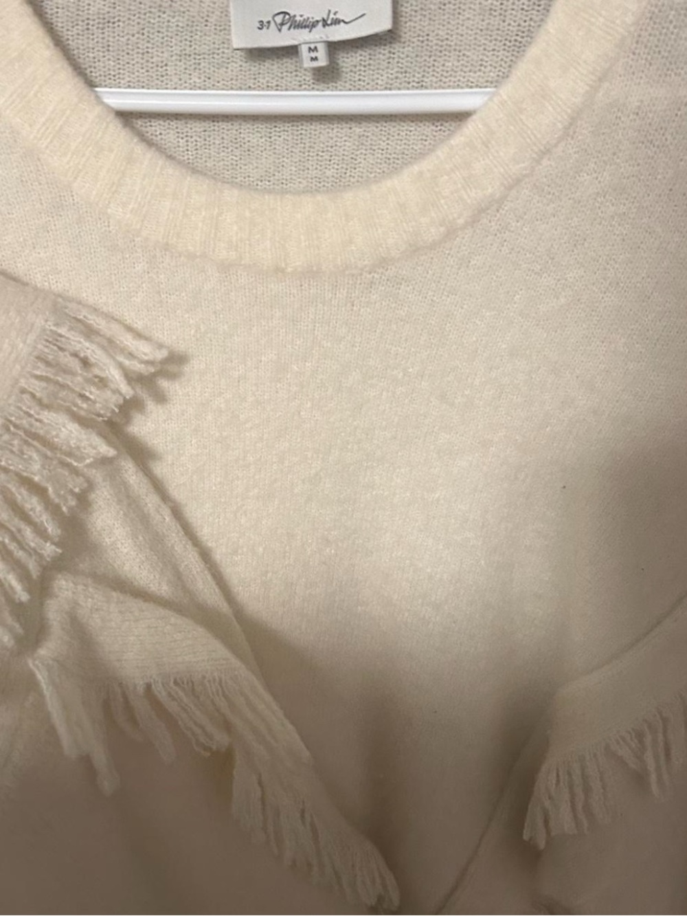 3.1 Phillip Lim Cropped Fringe Sleeve Sweater - Picture 8 of 9
